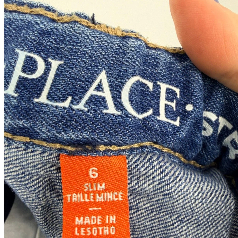 Childrens Place Boys Size 6 Slim Straight Leg Jeans Medium Wash Blue Denim